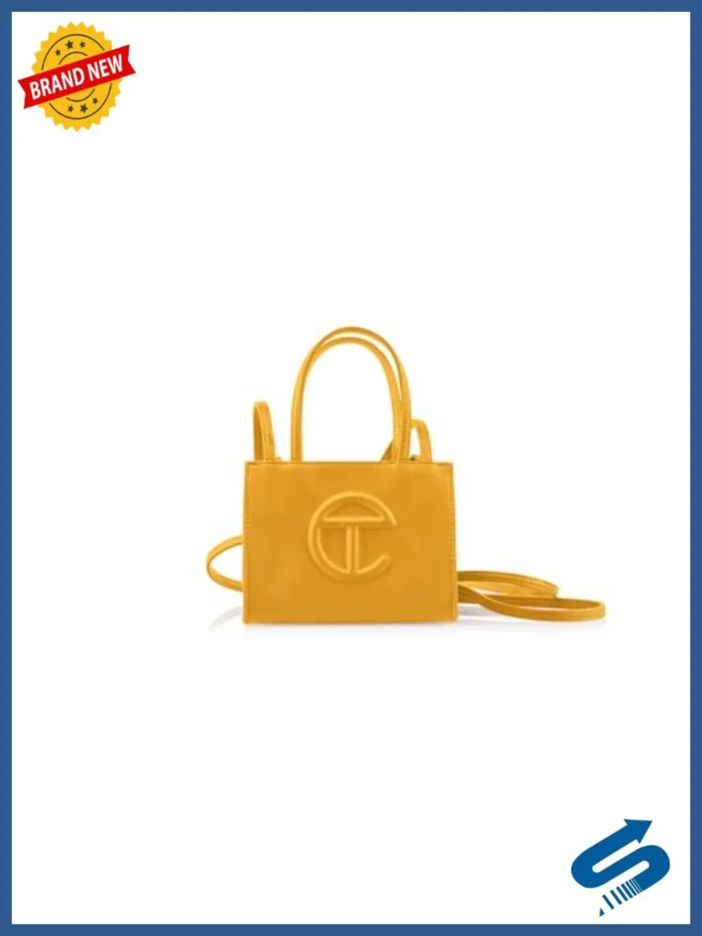 Faux Leather Small Shopping Bag with Double Straps